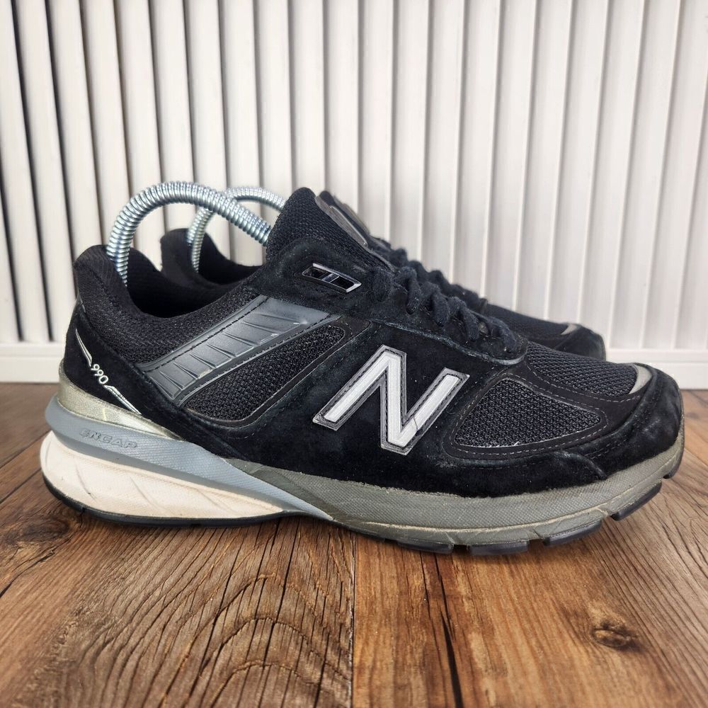 New Balance 990v5 Womens Size 8.5D Black Suede Athletic Running Shoes USA *READ*